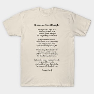 Boats on a River Midnight Poem T-Shirt